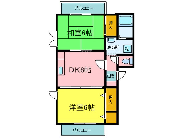 くすの木ハイツＢの物件間取画像